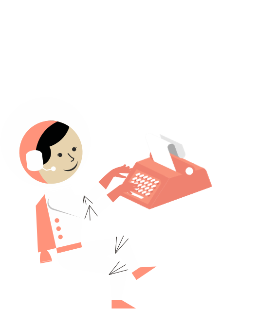 Astronaut with typewriter